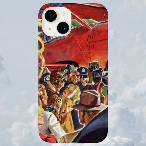 Vintage Single Prop Airplane Pilot with Paparazzi Case_Mate iPhone 14 Case