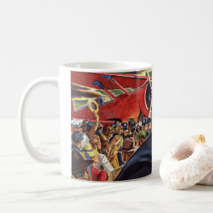 Vintage Single Prop Airplane Pilot with Paparazzi Coffee Mug