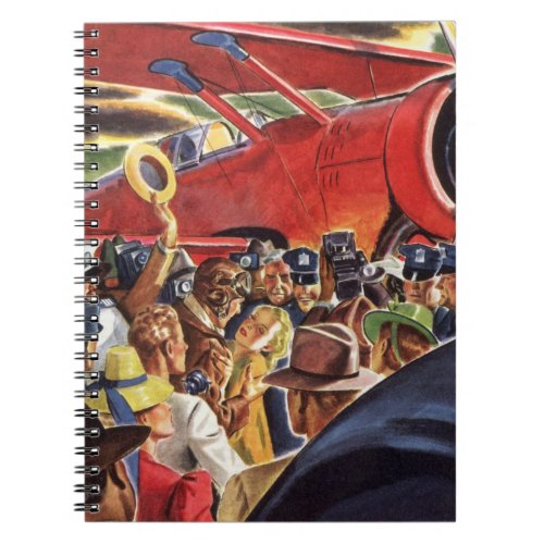Vintage Single Prop Airplane Pilot with Paparazzi Notebook