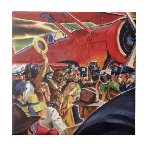 Vintage Single Prop Airplane Pilot with Paparazzi Tile