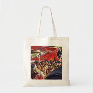 Vintage Single Prop Airplane Pilot with Paparazzi Tote Bag