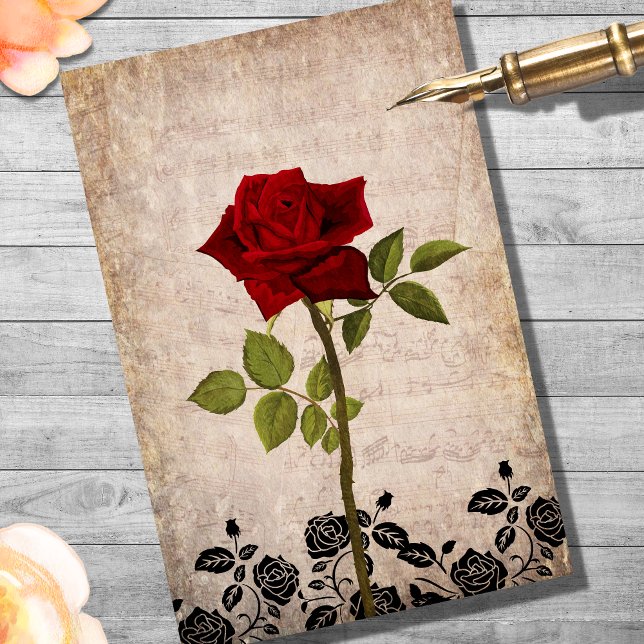 Vintage Single Rose Decoupage Tissue Paper (Creator Uploaded)
