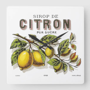 Vintage Sirop de Citron Ad Square Wall Clock