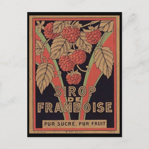 Vintage Sirop de Framboise Ad Postcard