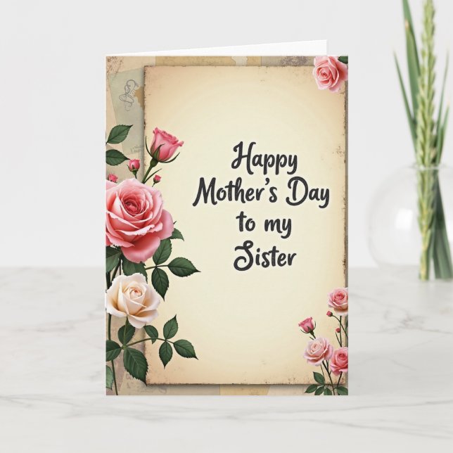 Vintage Sister Mothers Day Card (Front)