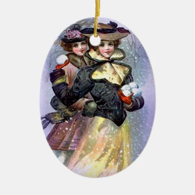 Vintage Sisters Christmas Ornament | Zazzle