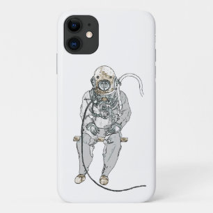 Vintage Sitting Diver with Diving Helmet Artwork iPhone 11 Case