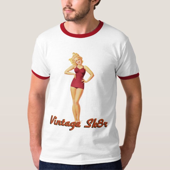 Vintage Sk8r Pin Up Girl Shirt (Front)
