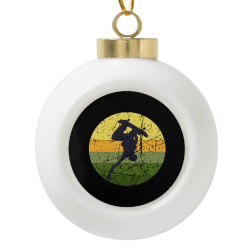 Vintage Skateboard Ceramic Ball Christmas Ornament