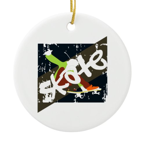 Vintage Skateboard Ceramic Ornament