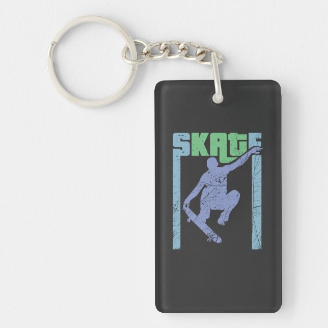 Vintage Skateboard Keychain (Front)