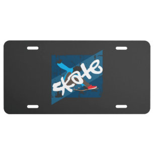 Vintage Skateboard License Plate