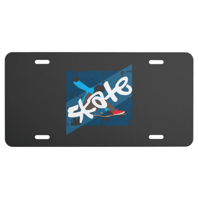 Vintage Skateboard License Plate (Front)
