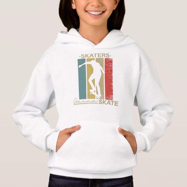 Vintage skateboarding skater sayings quotes hoodie (Front)