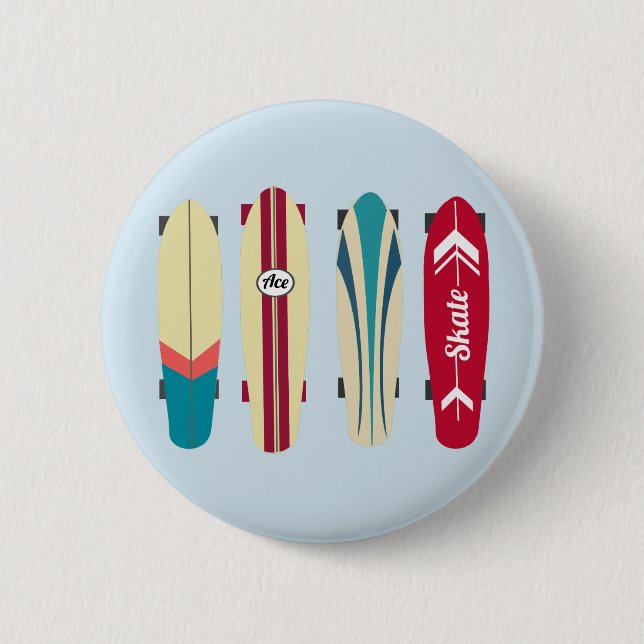 Vintage Skateboards Button (Front)