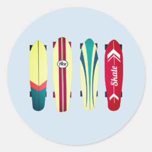 Vintage Skateboards Classic Round Sticker
