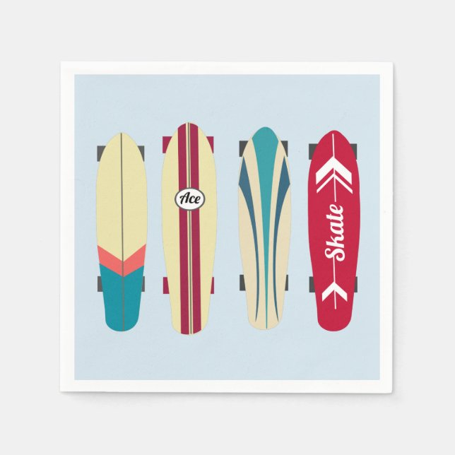 Vintage Skateboards Napkins (Front)