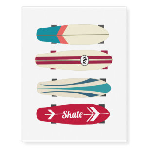Vintage Skateboards Temporary Tattoos