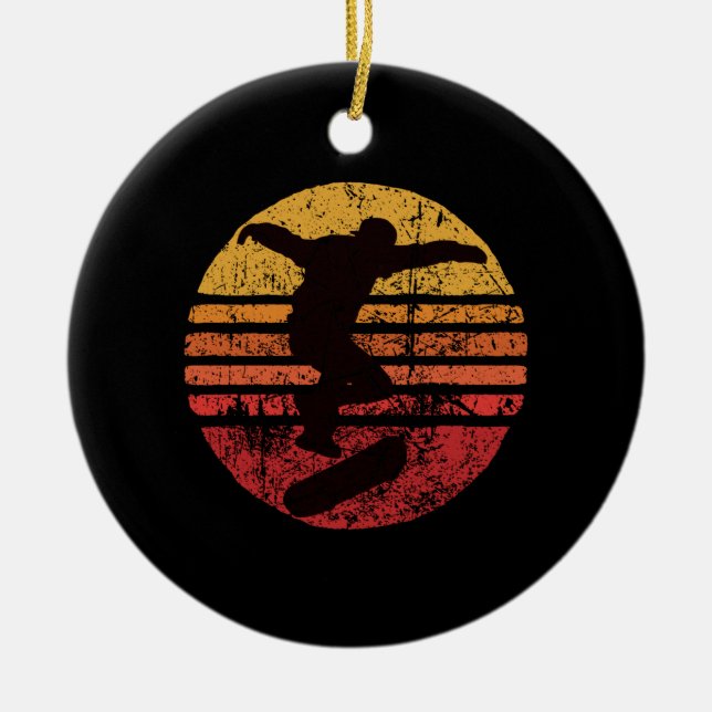 Vintage Skateboatd Ceramic Ornament (Front)