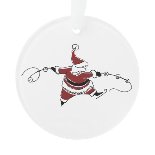 Vintage Skating Santa Christmas Ornament
