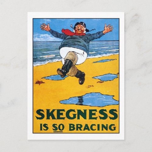 Vintage Skegness Ad _ Skegness is so Bracing _ Man Postcard