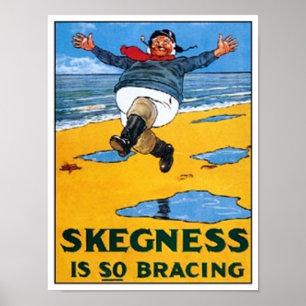 Vintage Skegness Ad - Skegness is so Bracing - Man Poster