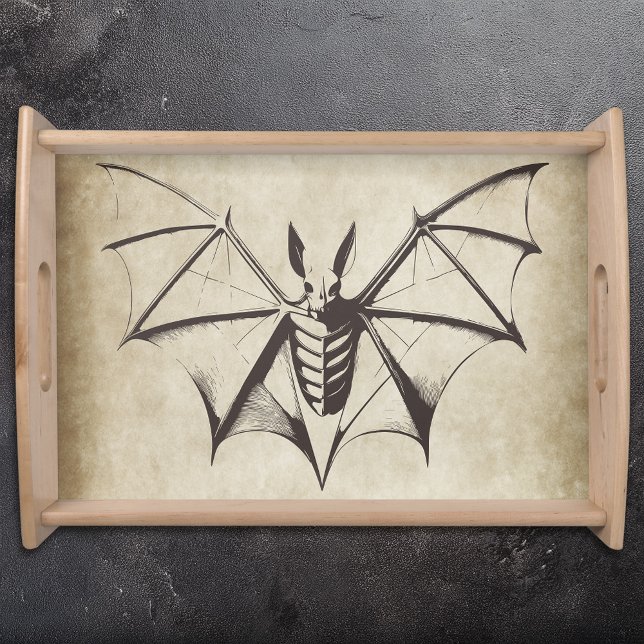 Vintage Skeletal Bat Halloween Serving Tray (Creator Uploaded)
