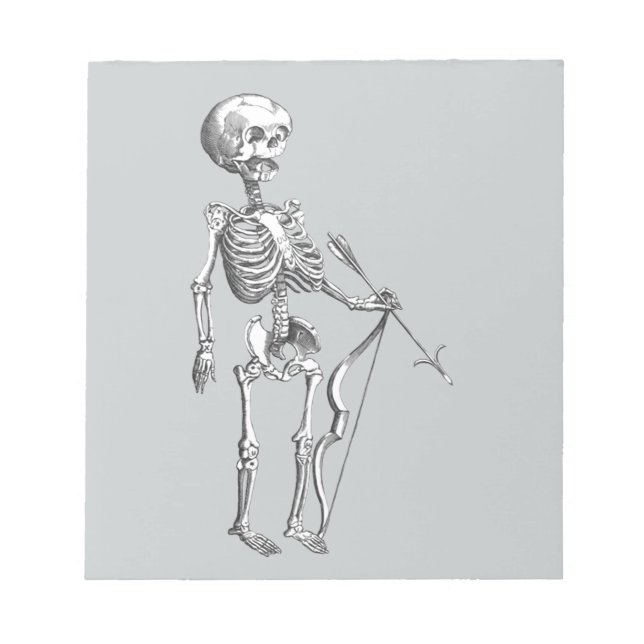 Vintage Skeleton Archer Notepad (Front)