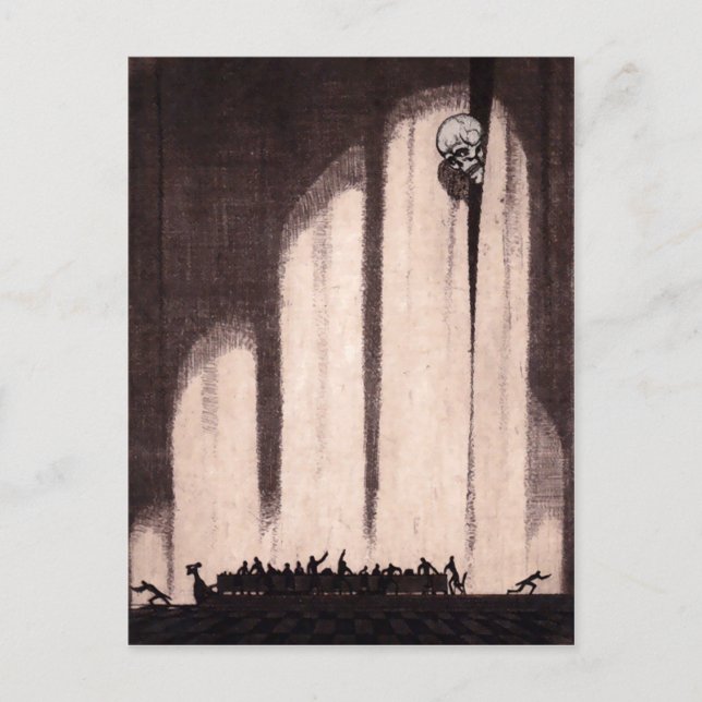 Vintage Skeleton Art Postcard (Front)