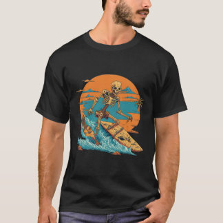 Vintage skeleton Beach surfer T-Shirt