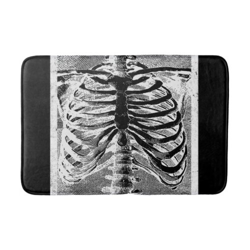 Vintage Skeleton Bones Torso Body Halloween Bath Mat