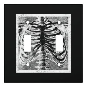 Vintage Skeleton Bones Torso Body Halloween Light Switch Cover