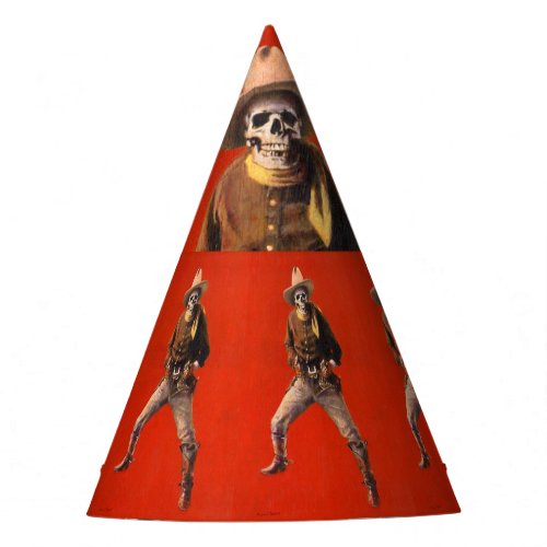 Vintage Skeleton Cowboy Party Hat