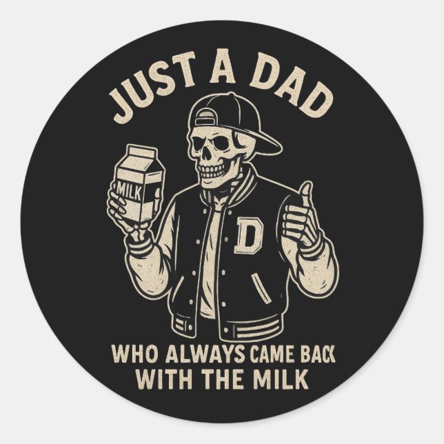 Vintage Skeleton Dad Tattoo Sticker (Front)