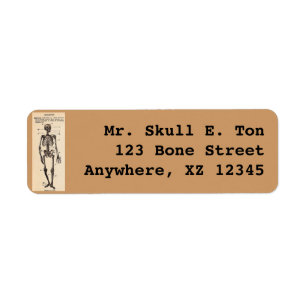 Vintage Skeleton Definition Label