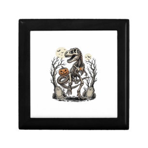 Vintage Skeleton Dinosaur Halloween Graveyard Desi Gift Box