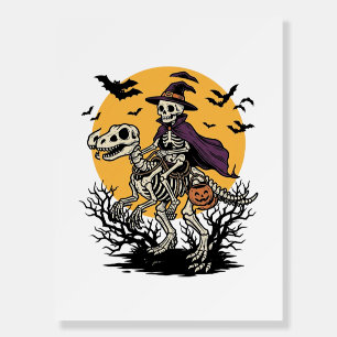 Vintage Skeleton Dinosaur Halloween Shirt Design_1 Foam Board