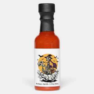 Vintage Skeleton Dinosaur Halloween Shirt Design_1 Hot Sauces