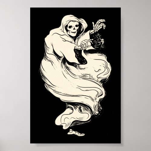 Vintage Skeleton Ghost Poster