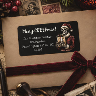 Vintage Skeleton Gothic Christmas Label