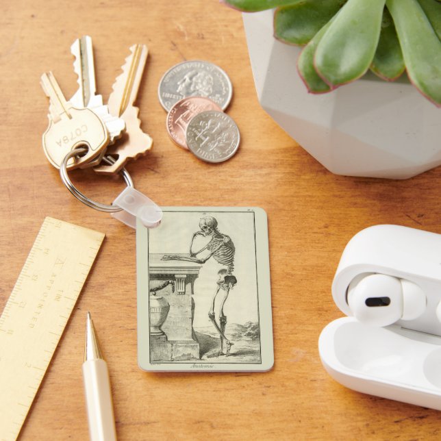 Vintage Skeleton, Human Anatomy by Denis Diderot Keychain (Desk)