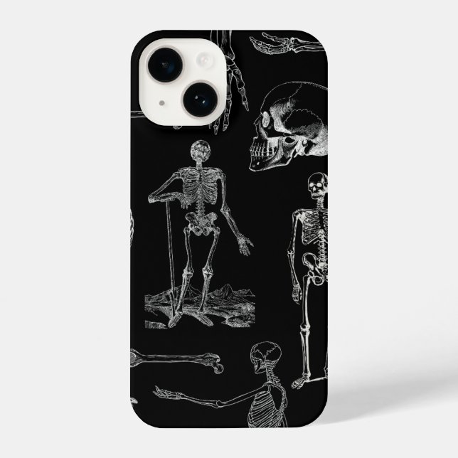 Vintage Skeleton Illustration Phone Case (Back)