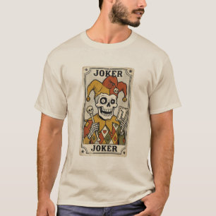 Vintage Skeleton Joker Card Art T-Shirt