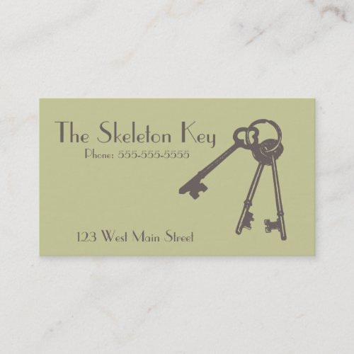 Vintage Skeleton Key Business Card