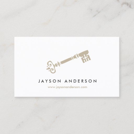 Customizable VINTAGE SKELETON KEY LOGO No. 1 Business Cards