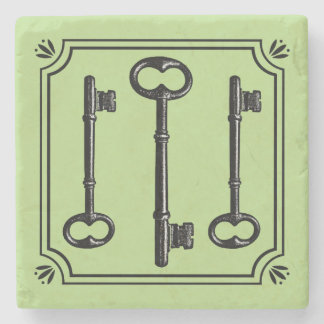 Vintage Skeleton Keys Stone Coaster