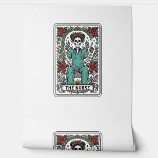 Vintage Skeleton Nurse Tarot Card Shirt Design_1 Wallpaper