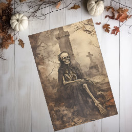 Vintage Skeleton Photo Decoupage  Tissue Paper