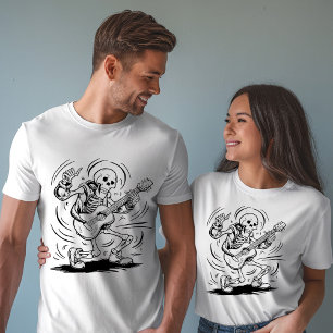 Vintage Skeleton Playing Guitar T-Shirt