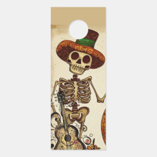 Vintage Skeleton/Pumpkin Day of the Dead Door Hanger
